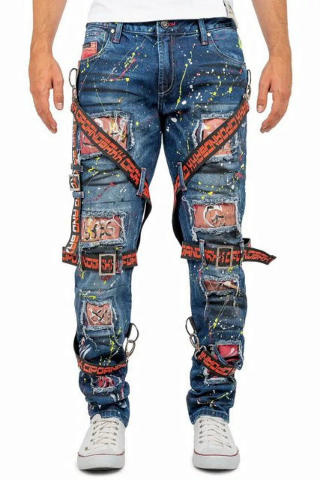 Cipo & Baxx Regular-fit-Jeans Bunte Hose BA-CD716 Destroyed Effekt mit Extr günstig online kaufen