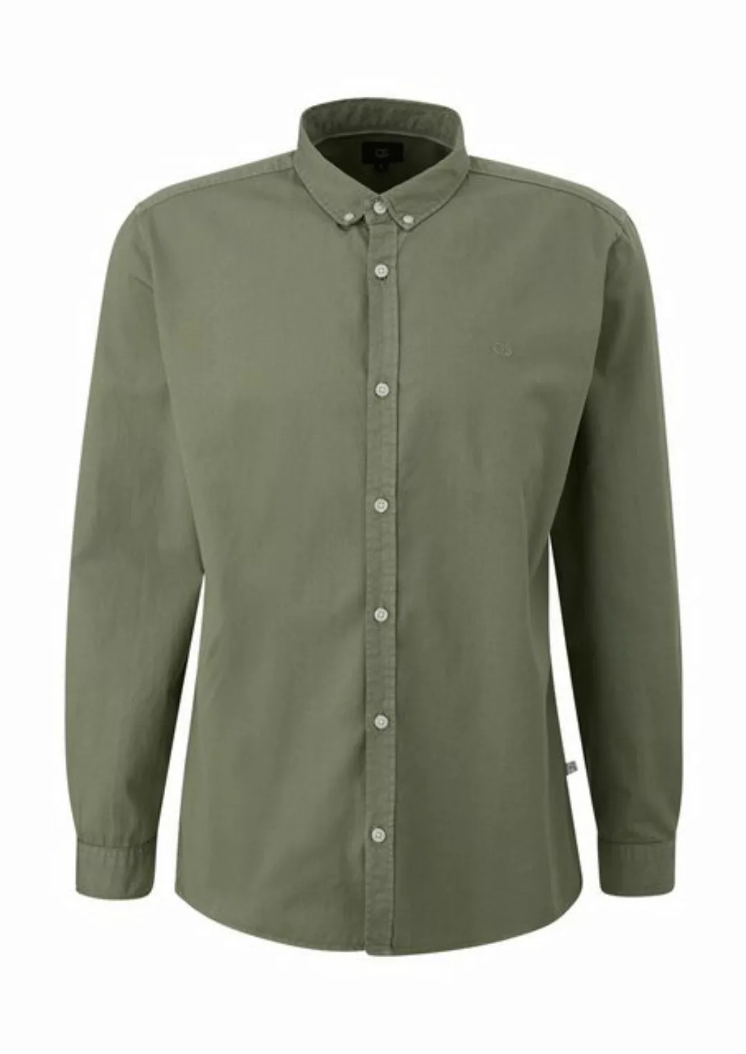 QS Langarmhemd Langarmhemd aus Twill Label-Patch günstig online kaufen