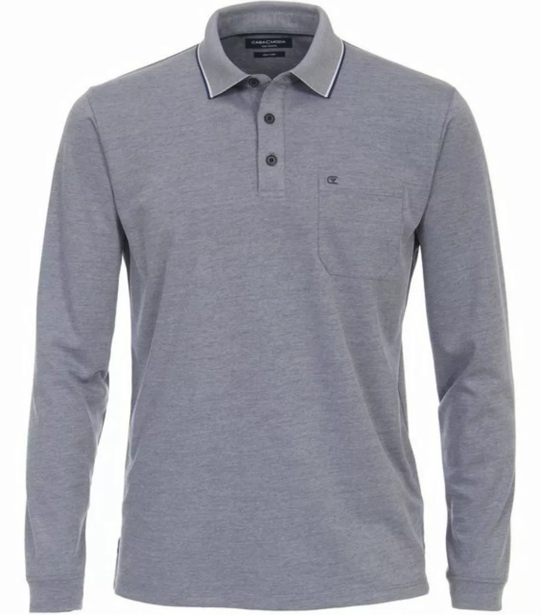 CASAMODA Langarmshirt Polo-Shirt unifarben Poloshirt günstig online kaufen