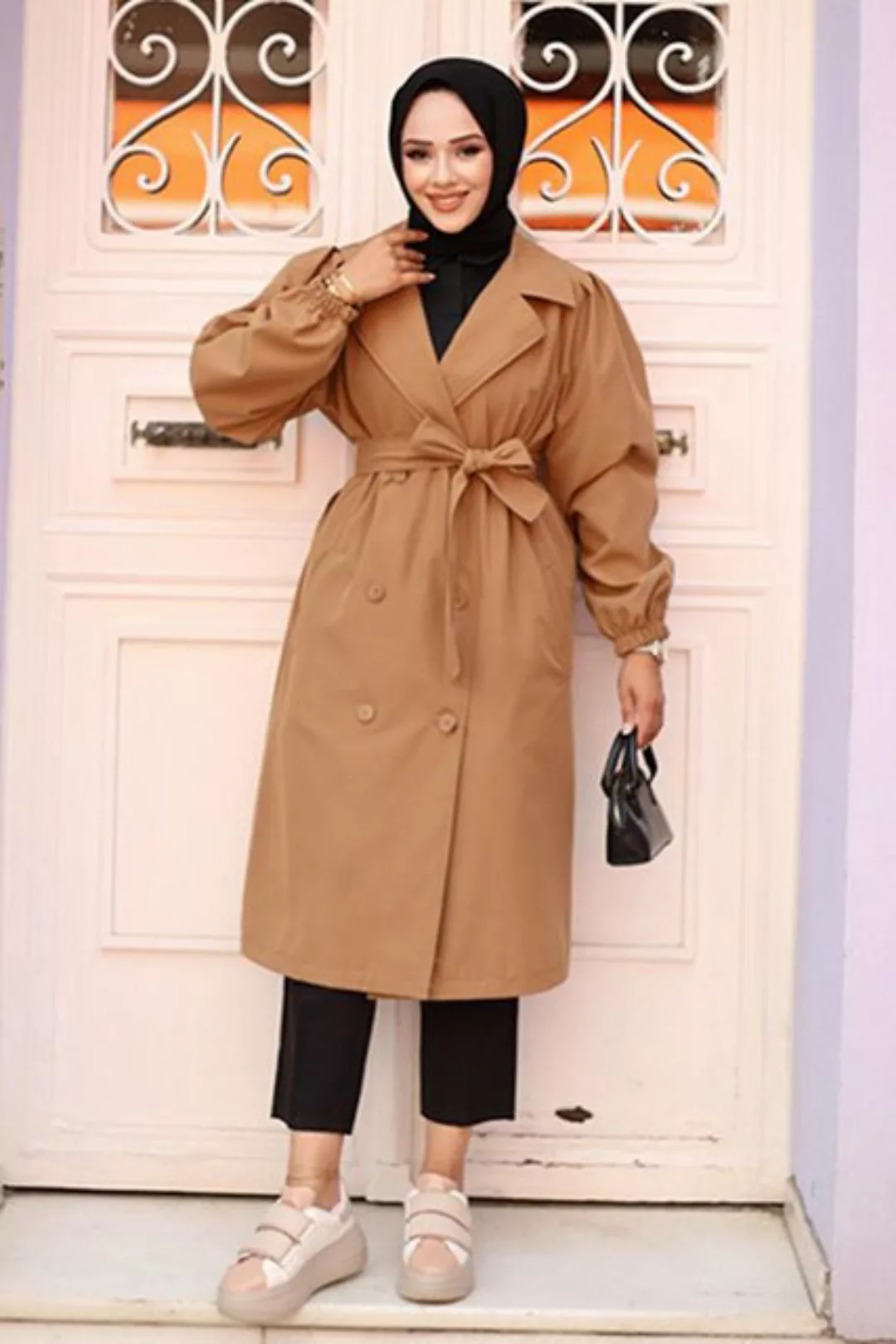 MİSSKAYLE Trenchcoat Gefalteter Schulter Trenchcoat günstig online kaufen