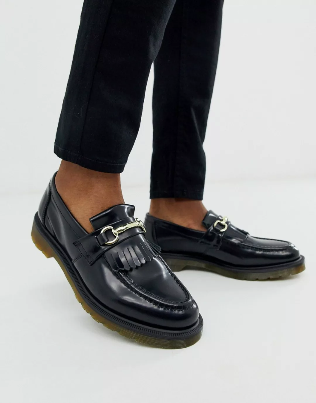 Dr Martens – Adrian – Schwarze Loafer mit Steg günstig online kaufen