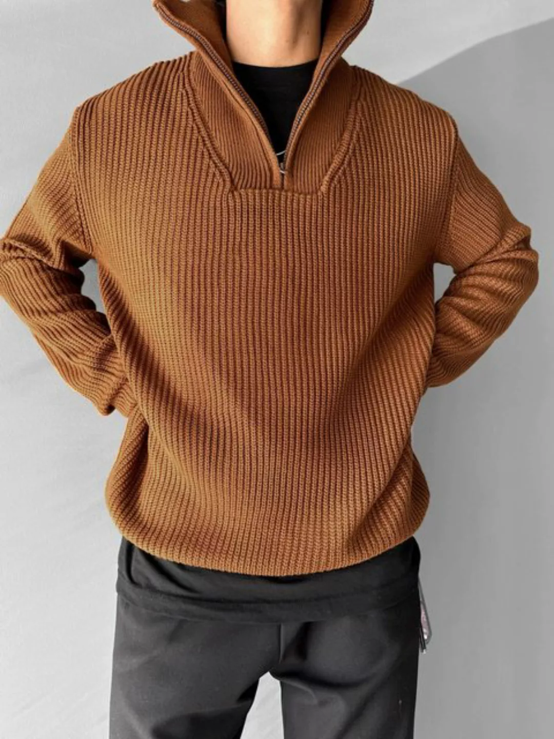Abluka Sweatshirt OVERSIZE ZIPPER KNIT SWEATER günstig online kaufen