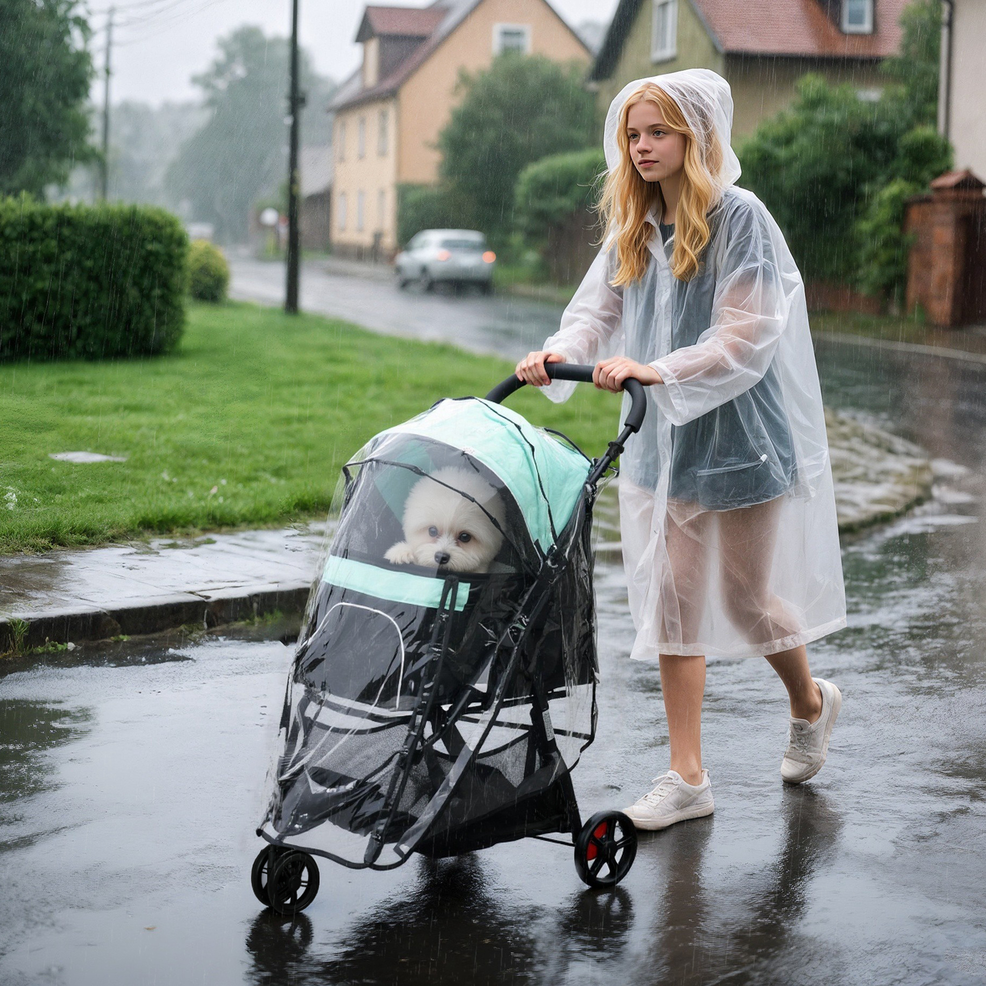 PawHut 2 in 1 Hundewagen Hundebuggy mit Regenschutz klappbar für Hunde & Ka günstig online kaufen