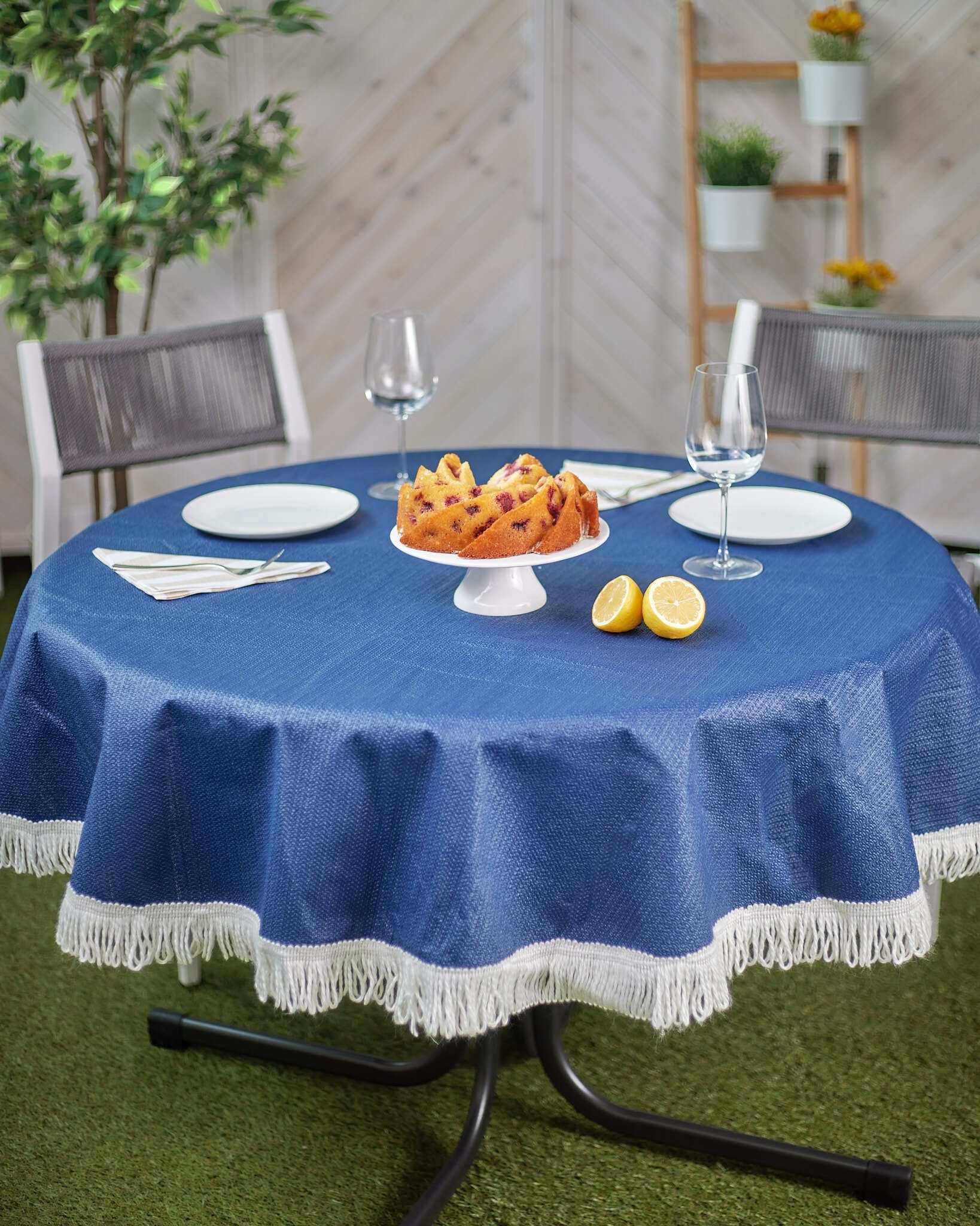 Grasekamp Gartentischdecke Gartentischdecke Weichschaum Blau günstig online kaufen