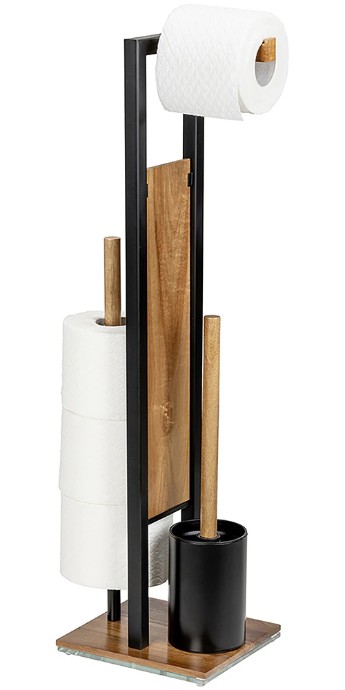 WENKO WC-Garnitur "Modell Rivalta Acacia", aus Metall, integrierter Toilett günstig online kaufen