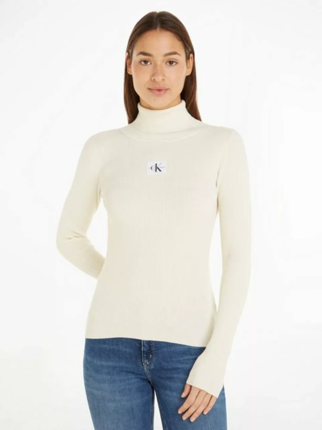 Calvin Klein Jeans Rollkragenpullover BADGE ROLL NECK SWEATER mit Markenlab günstig online kaufen