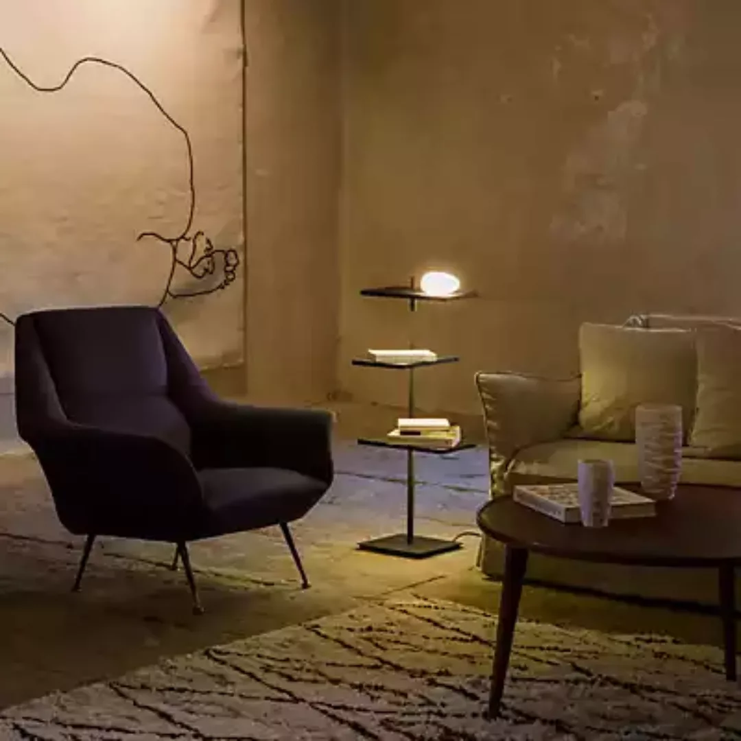 Vibia Suite Stehleuchte LED, weiß - 94 cm - mit Glasdiffusor günstig online kaufen