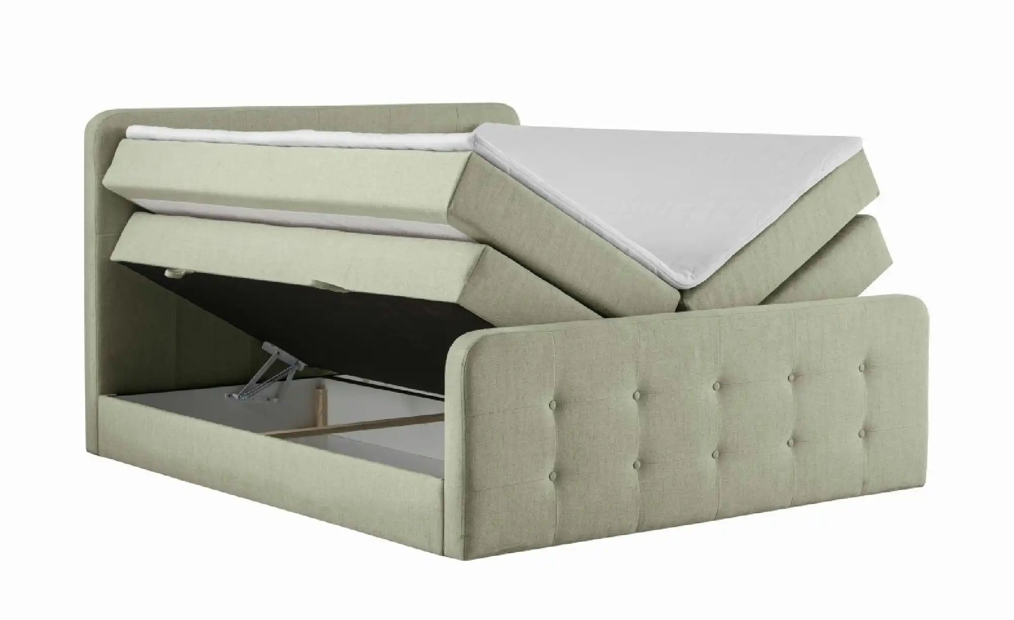 Boxspringbett mit Bettkasten Neapel ¦ grün ¦ Maße (cm): B: 160 H: 121 Bette günstig online kaufen