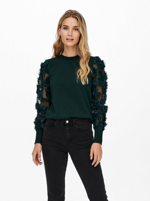 JACQUELINE de YONG Longpullover Eleganter Sweatshirt Blusen Pullover Mesh L günstig online kaufen