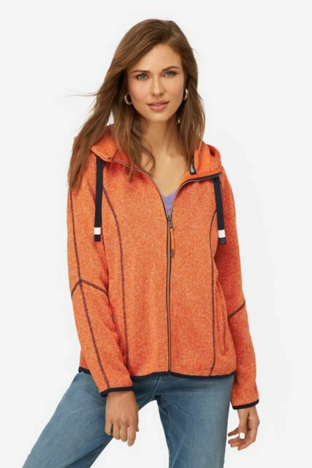 Laurasøn Sweatjacke Strickfleece-Jacke Kapuze Zipper Langarm günstig online kaufen