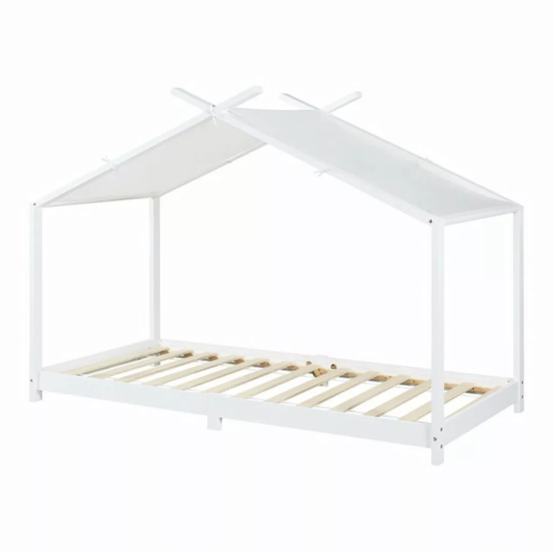 en.casa Kinderbett, »Brome« Hausbett 90 x 200 cm Holz Weiß günstig online kaufen