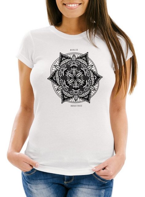 Neverless Print-Shirt Damen T-Shirt Mandala Ethno Boho Bohemian Slim Fit Sh günstig online kaufen
