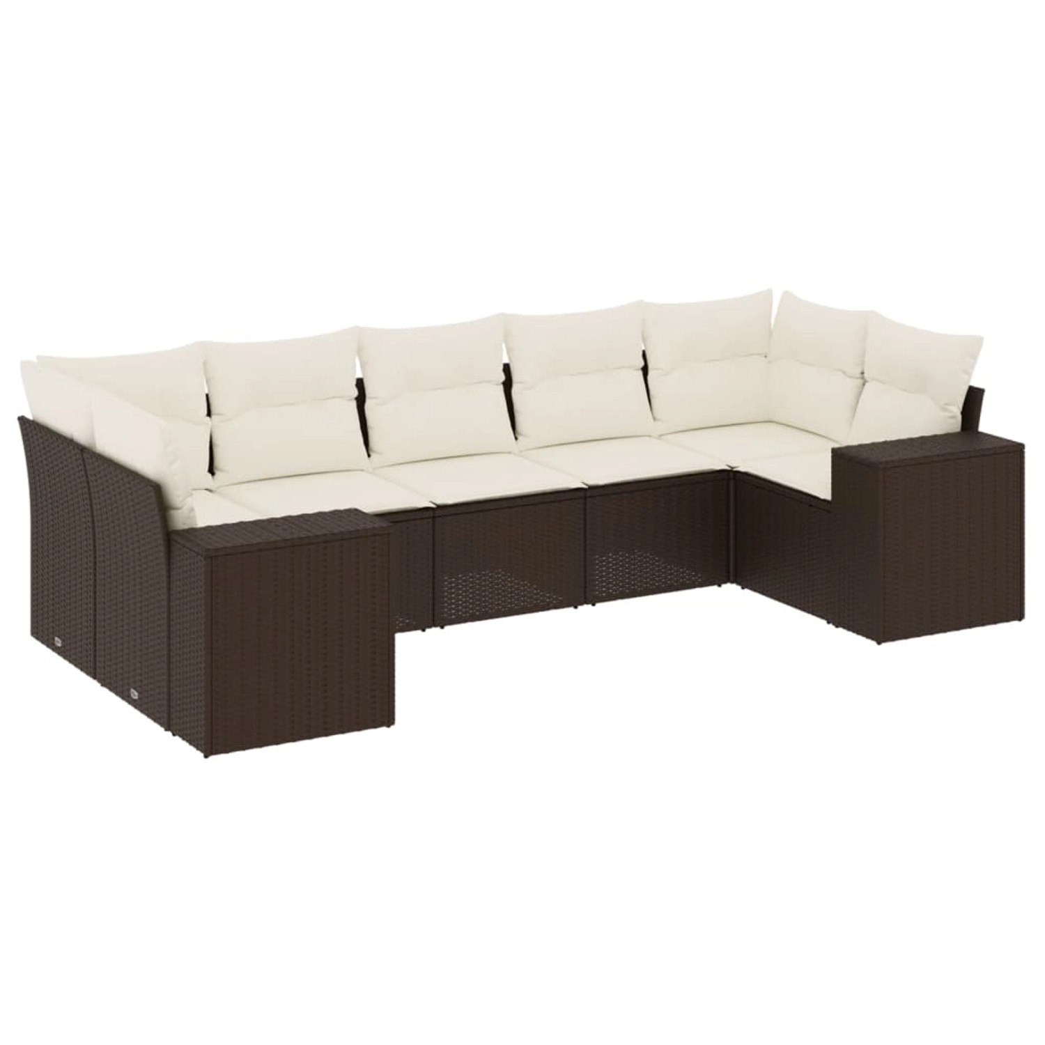 vidaXL 7-Tlg Garten-Sofagarnitur mit Kissen Braun Poly Rattan 3255330 günstig online kaufen