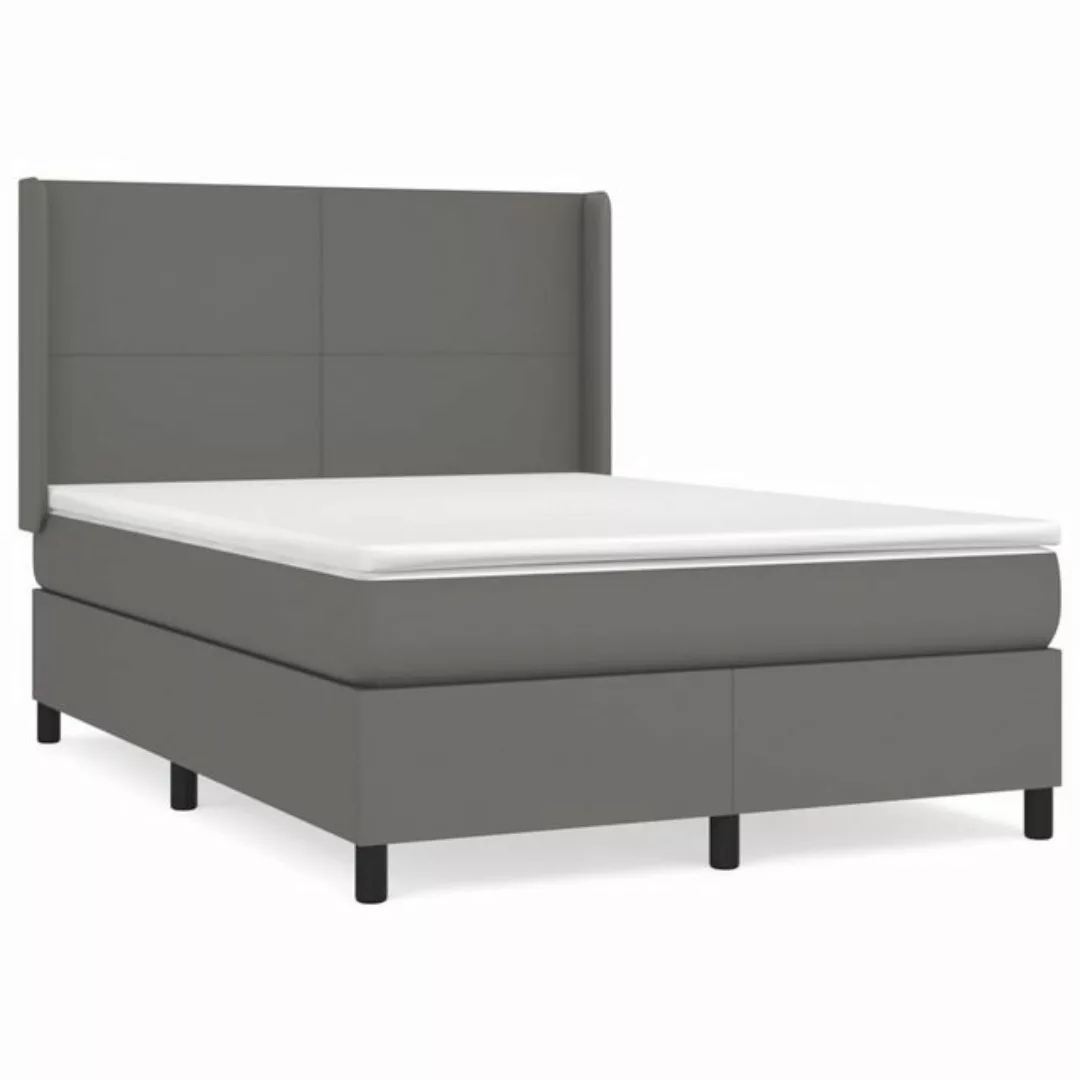 vidaXL Boxspringbett Bett Boxspringbett Kunstleder komplett mit Matratze & günstig online kaufen