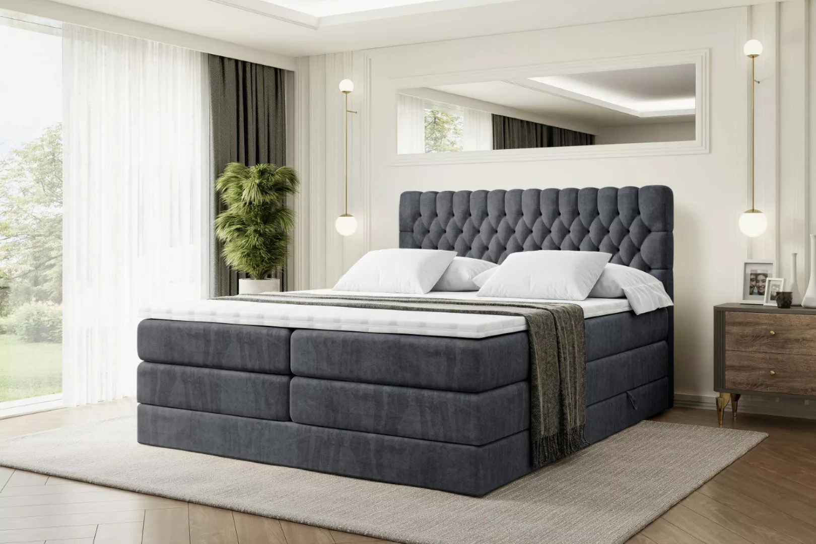 ALTDECOR Boxspringbett SERENE KING (Multipocket-Matratze H4, günstig online kaufen