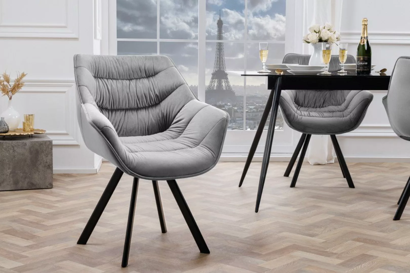 riess-ambiente Polsterstuhl THE DUTCH COMFORT grau günstig online kaufen