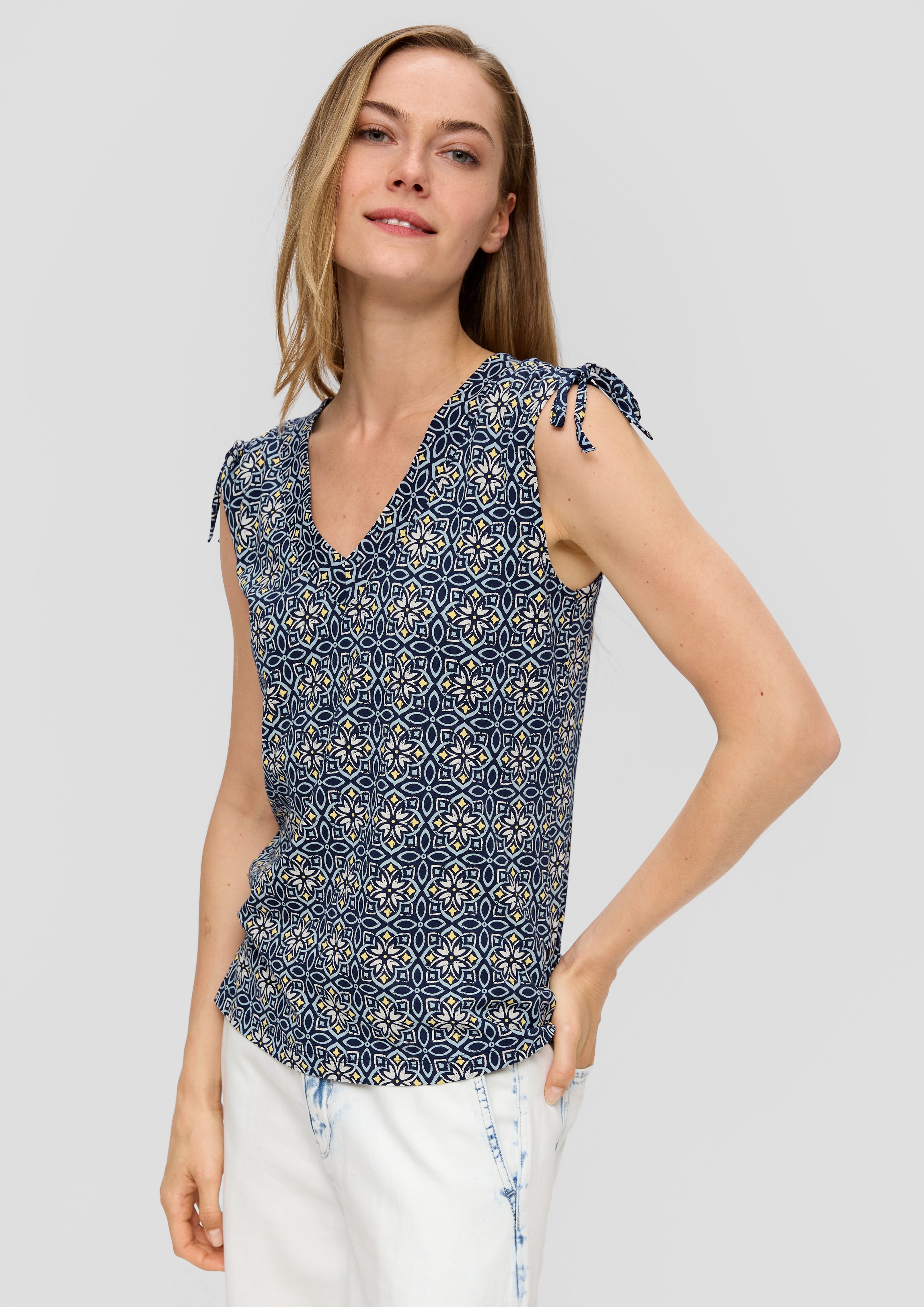 s.Oliver T-Shirt Ärmelloses Shirt mit Bindedetail günstig online kaufen