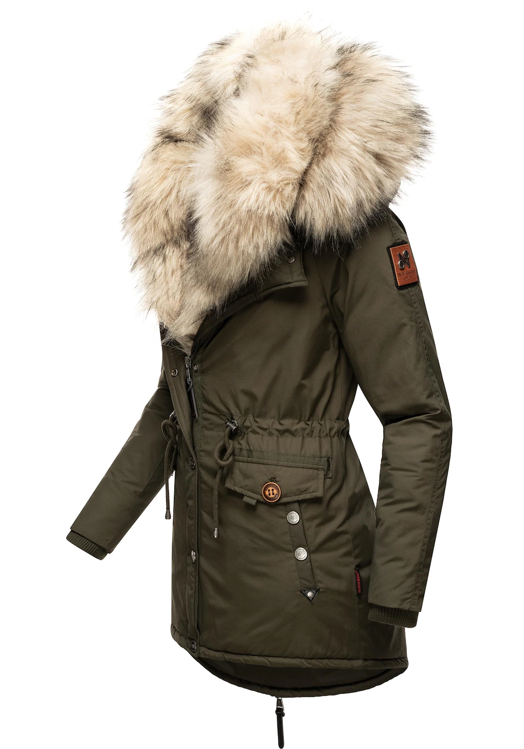 Navahoo Wintermantel Sweety abgefahrener Winterparka m. 2 Kunstpelz-Kapuzen günstig online kaufen