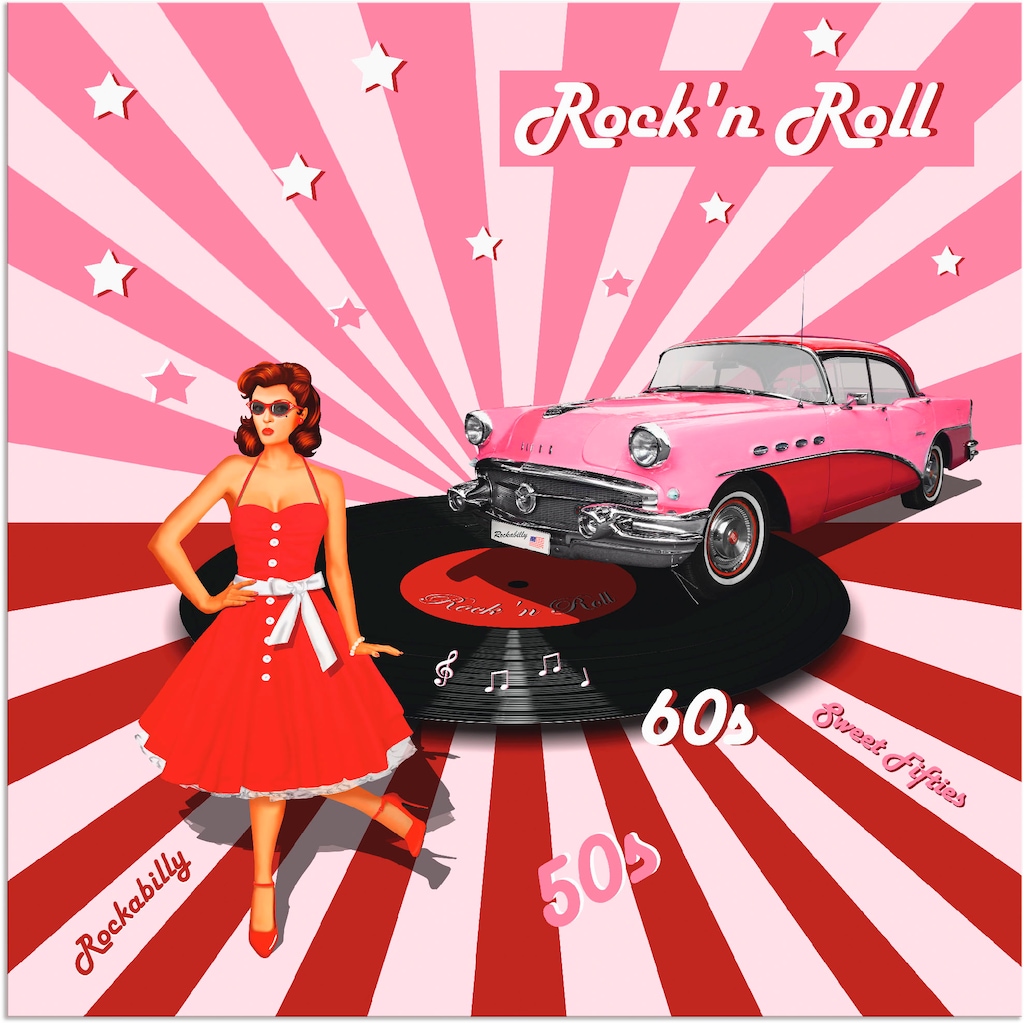 Artland Wandbild »Rock'n Roll die 50er Jahre«, Auto, (1 St.), als Alubild, günstig online kaufen