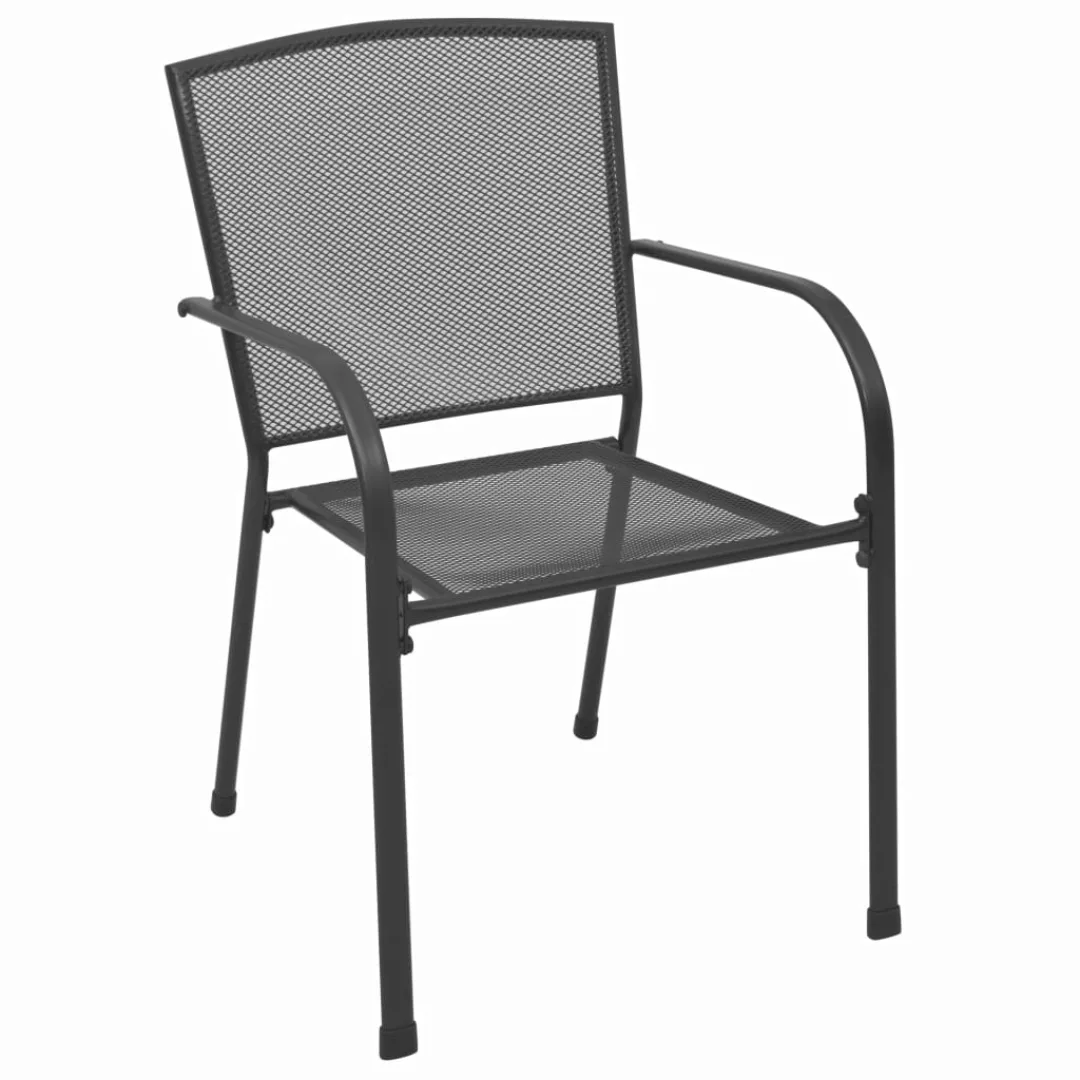 Gartenstühle 4 Stk. Mesh-design Anthrazit Stahl günstig online kaufen
