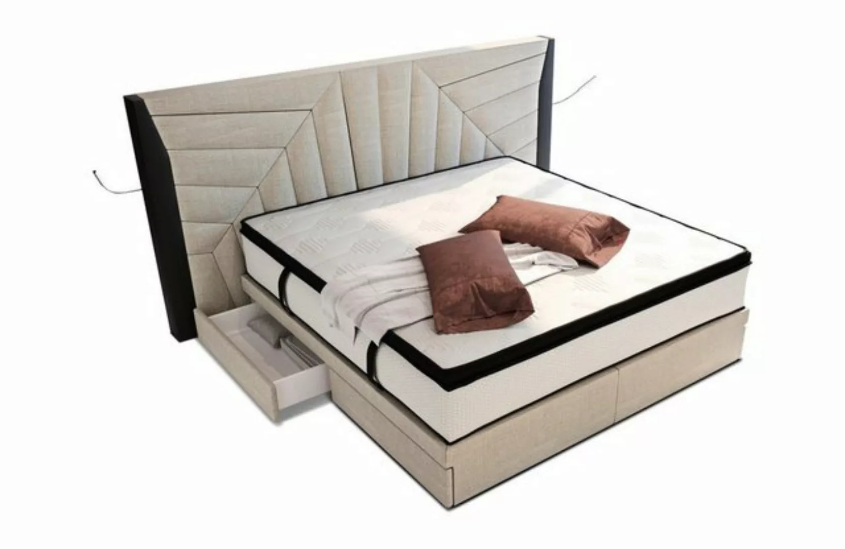 Sofa Dreams Boxspringbett Monaco Stoffbezug Strukturstoff, mit Topper, mit günstig online kaufen