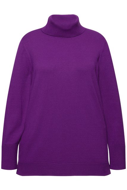 Ulla Popken Strickpullover Rollkragenpullover breite Rippbündchen Langarm günstig online kaufen