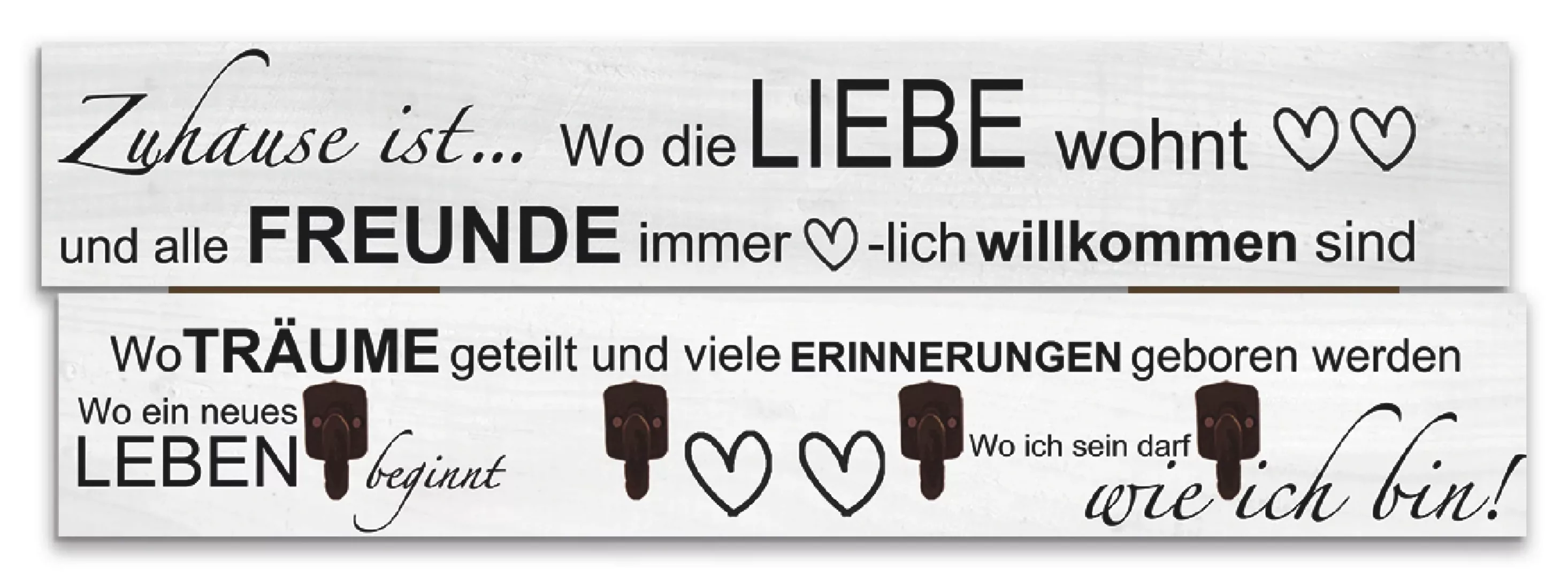 Artland Garderobenleiste »Wo die Liebe wohnt«, teilmontiert günstig online kaufen