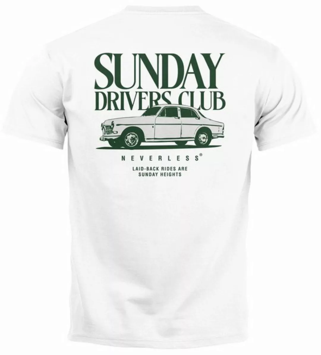 Neverless Print-Shirt Herren T-Shirt Backprint Oldtimer Auto Sunday Driver günstig online kaufen