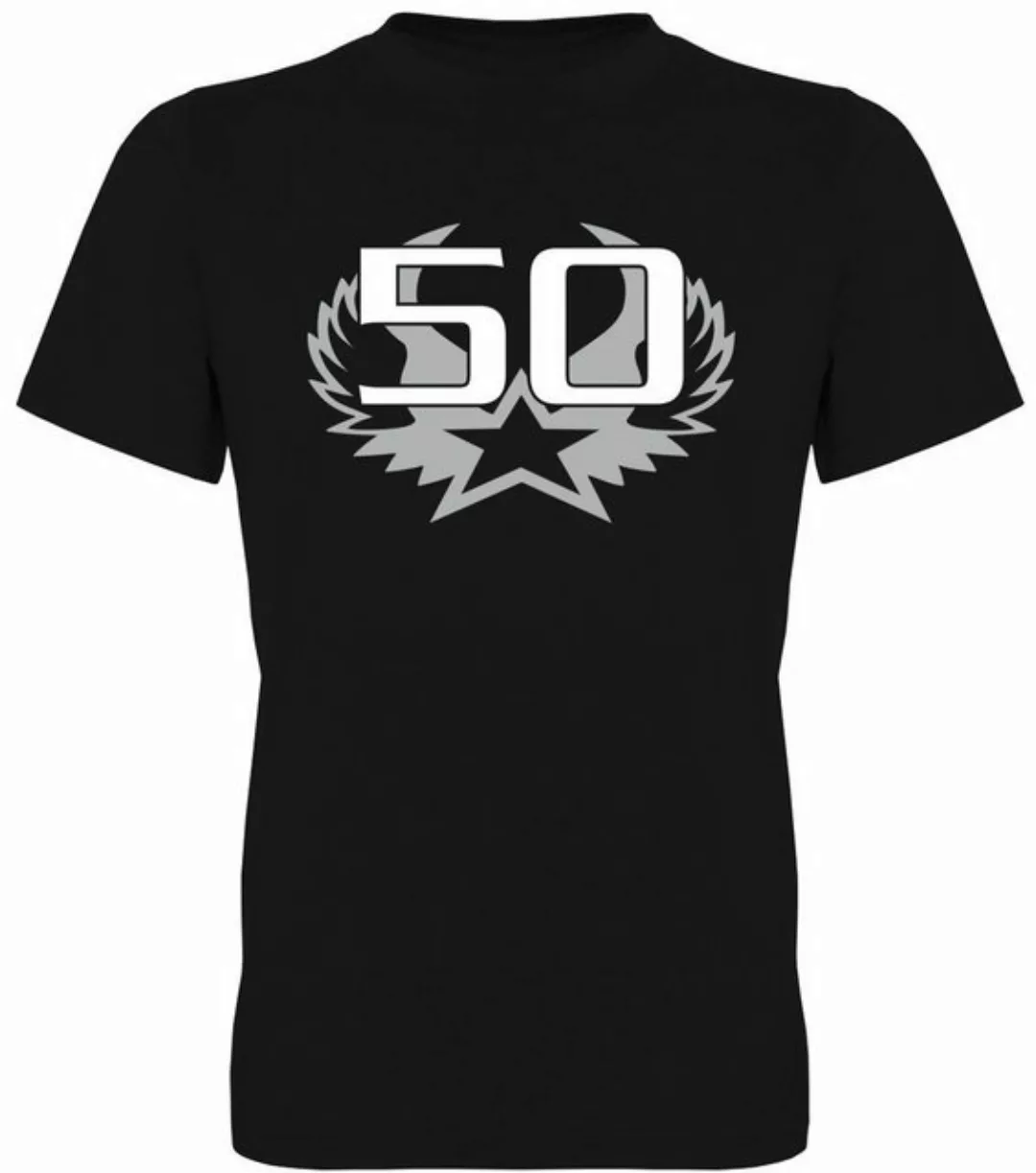 G-graphics T-Shirt 50 – Stern mit Flügeln Herren T-Shirt, zum 50ten Geburts günstig online kaufen