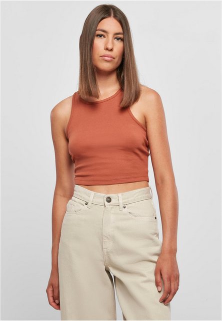 URBAN CLASSICS T-Shirt TB1498 - Ladies Cropped Rib Top terracotta S günstig online kaufen