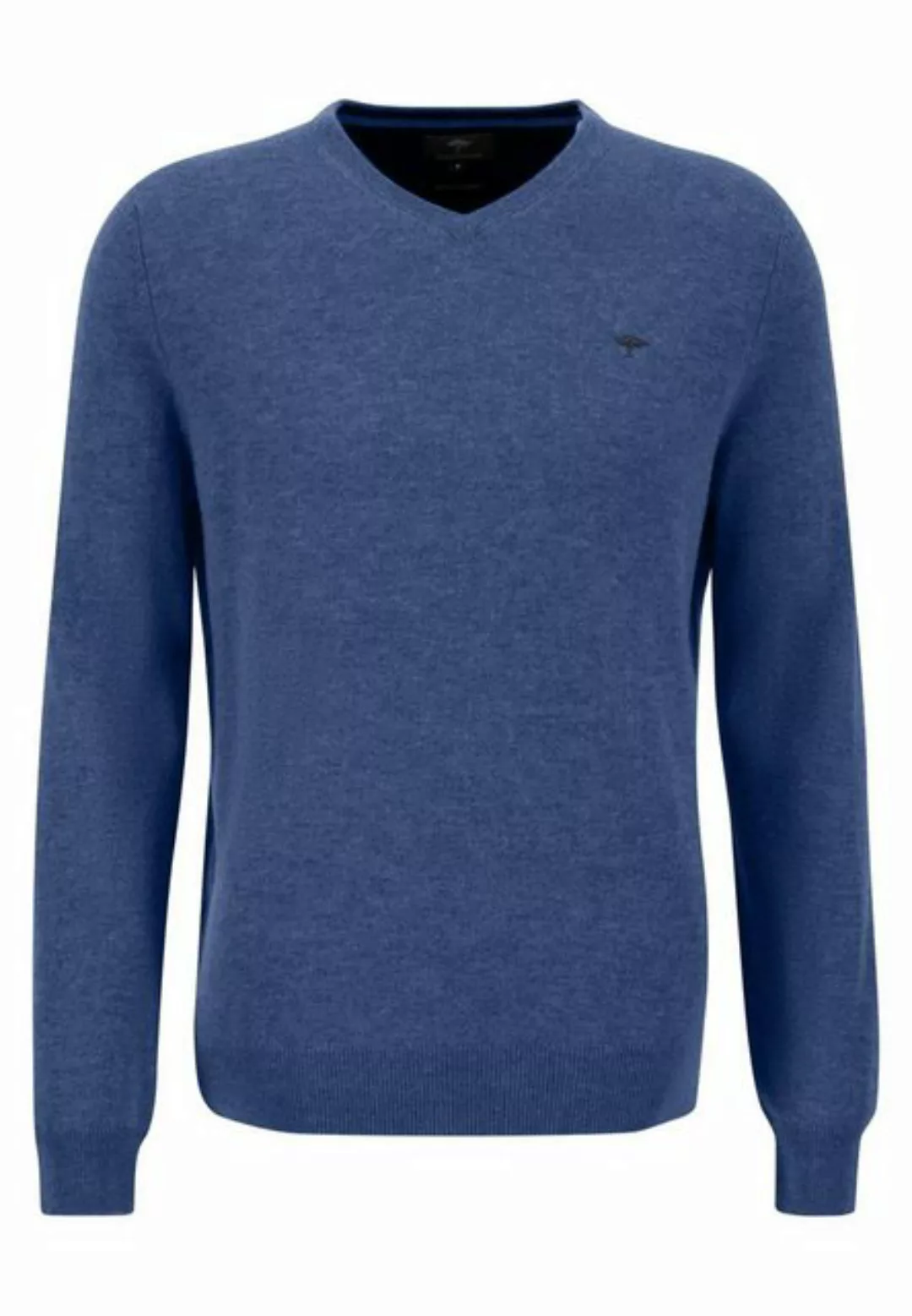 FYNCH-HATTON Strickpullover Fynch-Hatton Herren Pullover V-Neck Wolle - bla günstig online kaufen