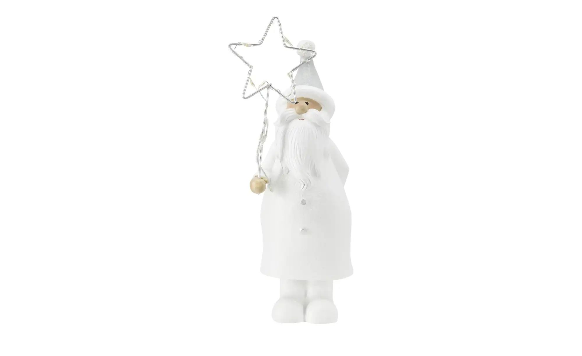 HOME STORY LED Santa Figur ¦ weiß ¦ Polyester, Metall, Kunststoff ¦ Maße (c günstig online kaufen