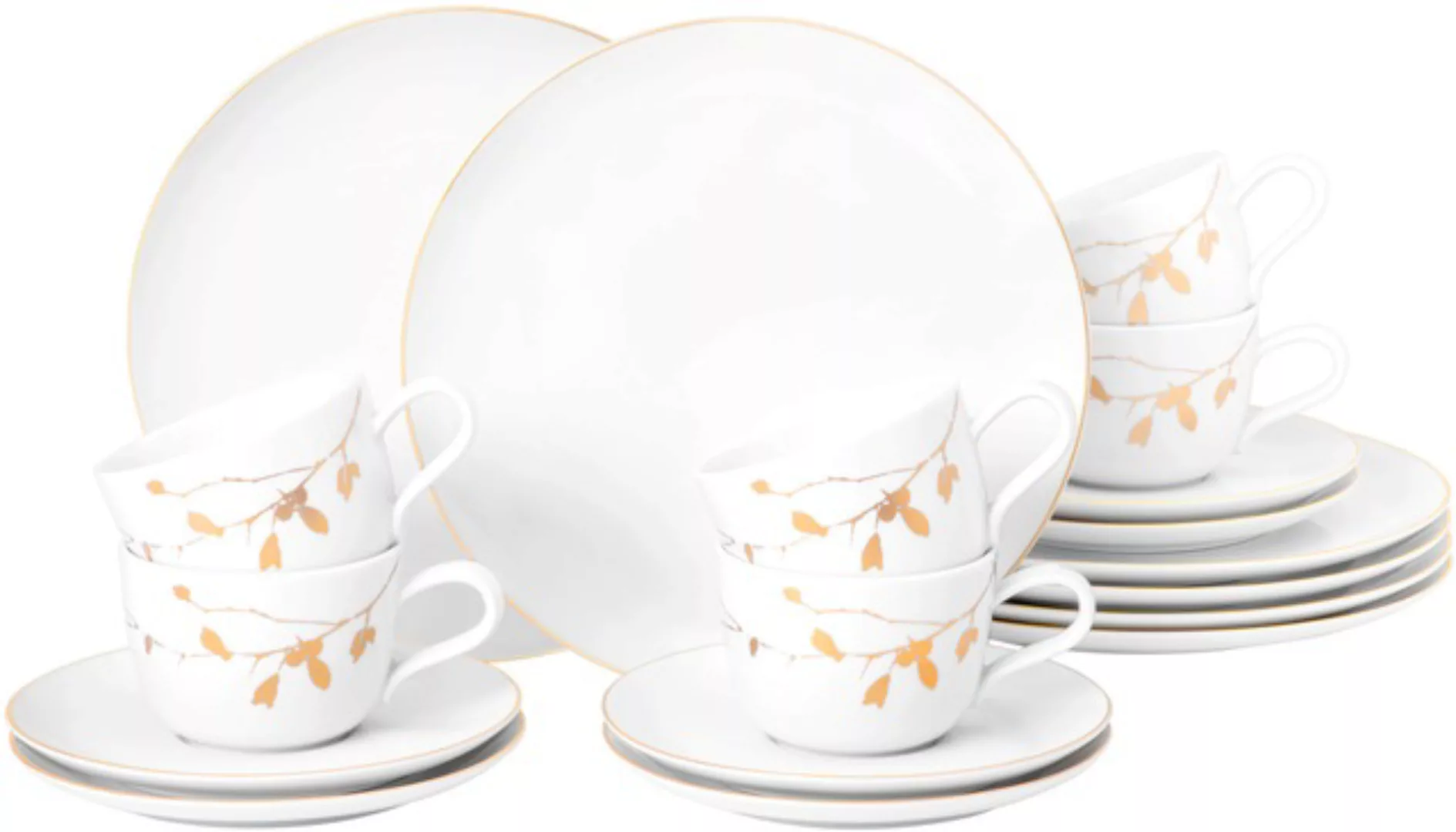 Seltmann Weiden Kaffeeservice »Geschirr-Set, 18 Teile, Liberty Golden Rose günstig online kaufen