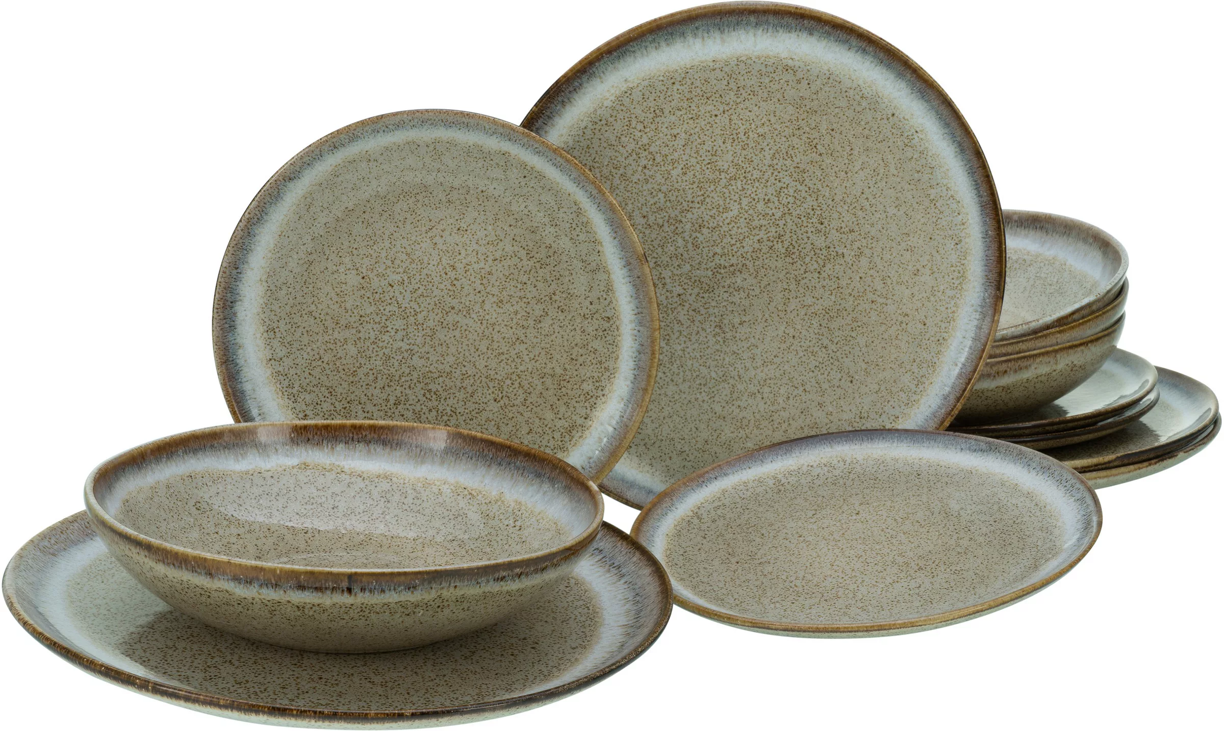 CreaTable Tafelservice »Geschirr-Set Stone Town«, (Set, 12 tlg., Teller Set günstig online kaufen