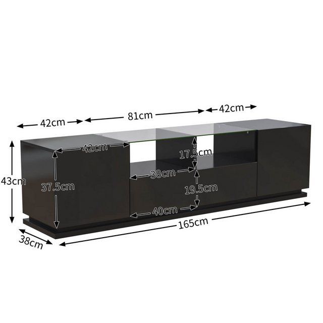 Furnishings Home TV-Schrank mit LED, 2 Türen, 4 Fächer, 2 Schubladen (Set, günstig online kaufen