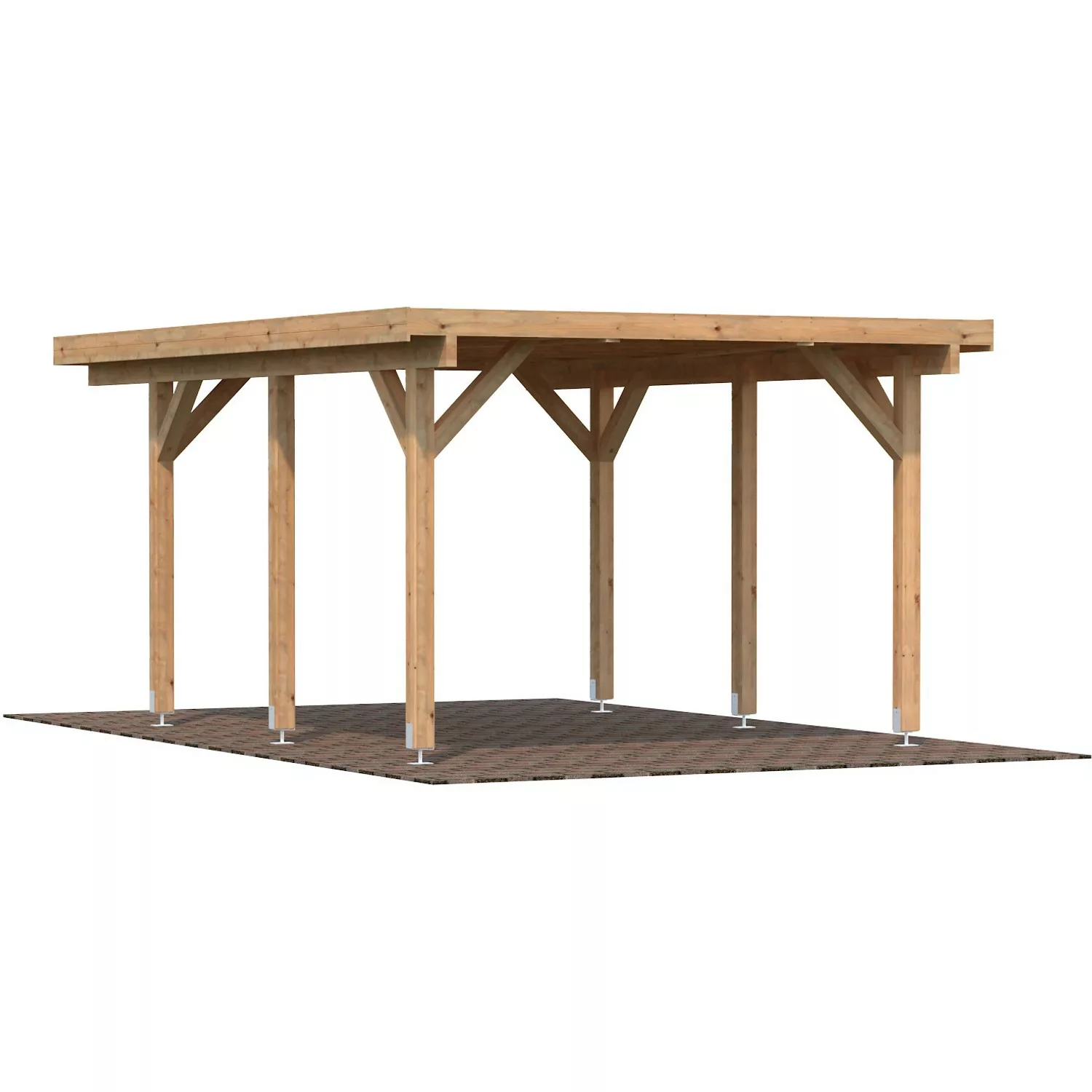 Palmako Einzelcarport Karl Braun tauchgrundiert 360 cm x 512 cm günstig online kaufen