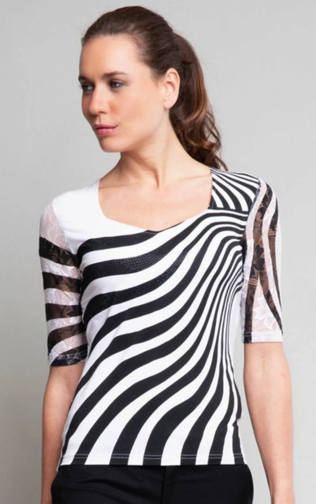 Passioni T-Shirt mit Zebra-Look-Streifen günstig online kaufen