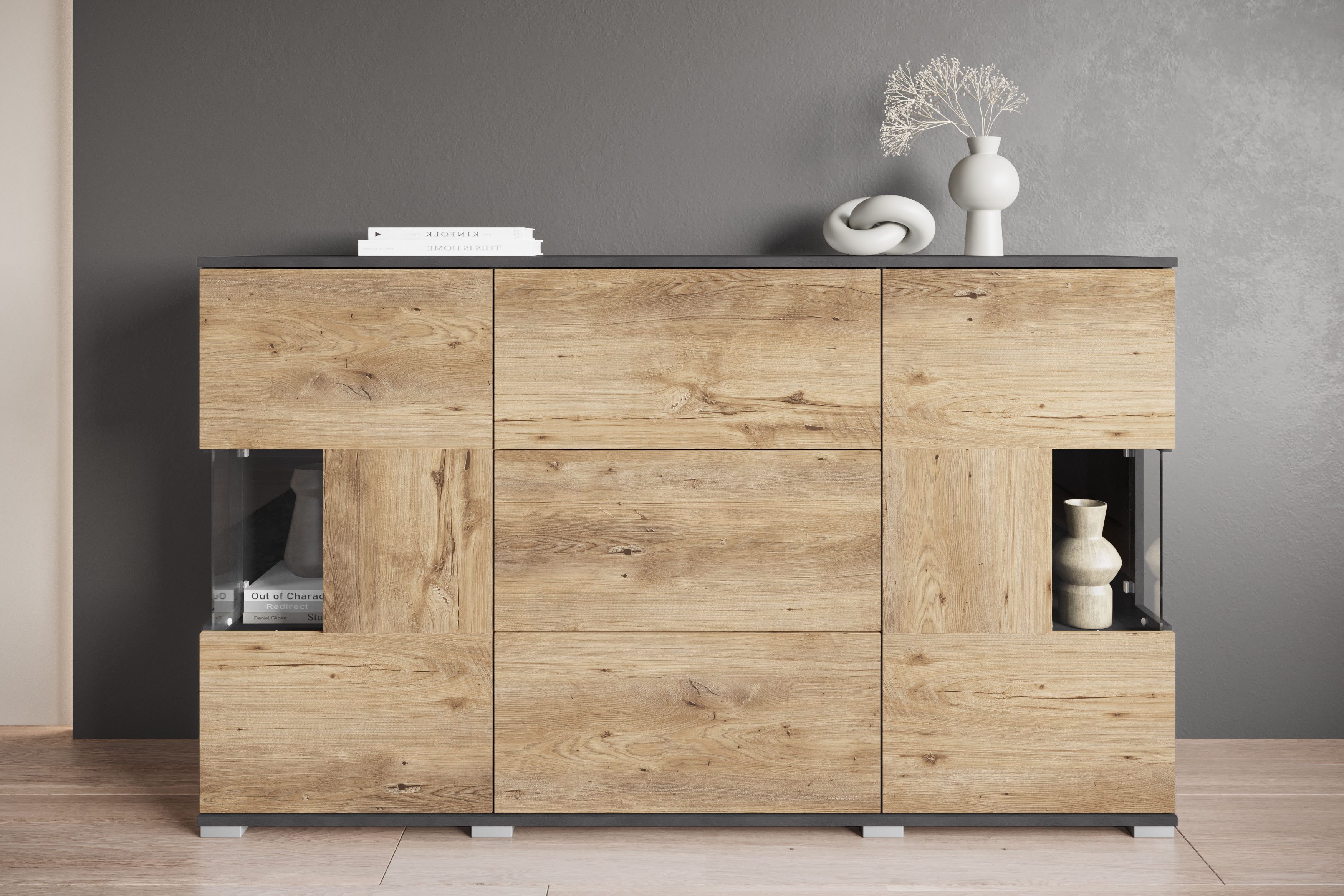 INOSIGN Sideboard "Kenia", (1 St.), Sideboard mit 3 Schubladen, 6 Fächern, günstig online kaufen