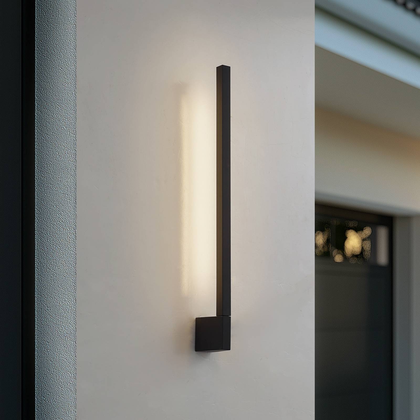 Lindby LED-Wandleuchte Neano, 60cm, schwarz, Metall, IP54 günstig online kaufen