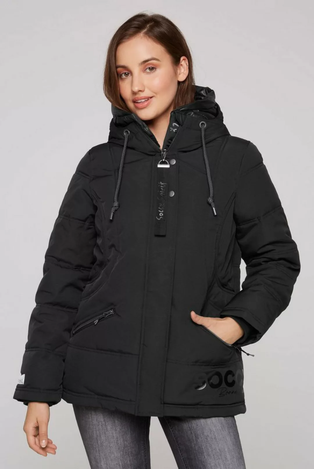 SOCCX Winterjacke mit Rippbündchen im Ärmel günstig online kaufen