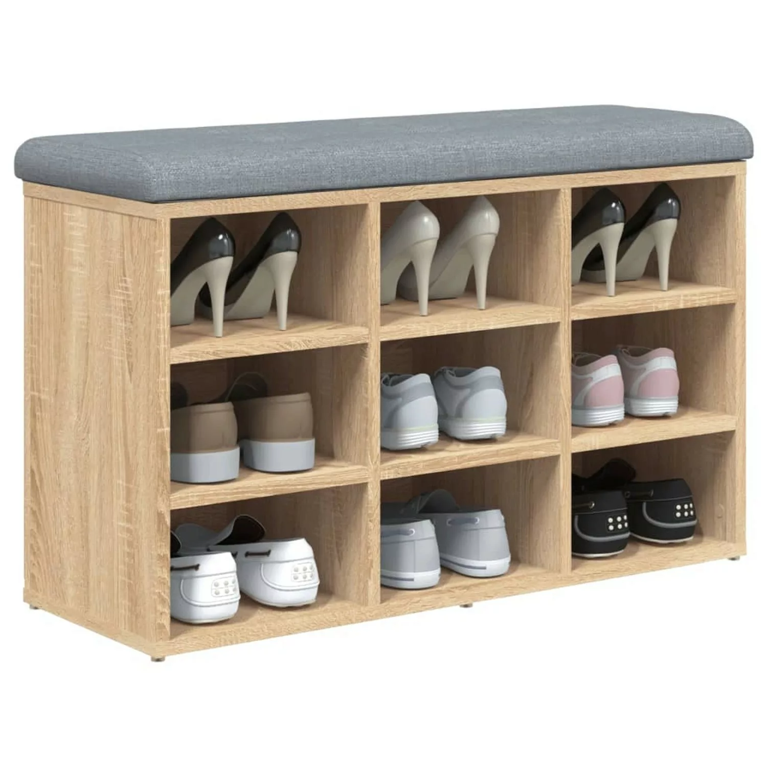 vidaXL Sitzbank Schuhbank Sonoma-Eiche 82x32x50 cm günstig online kaufen