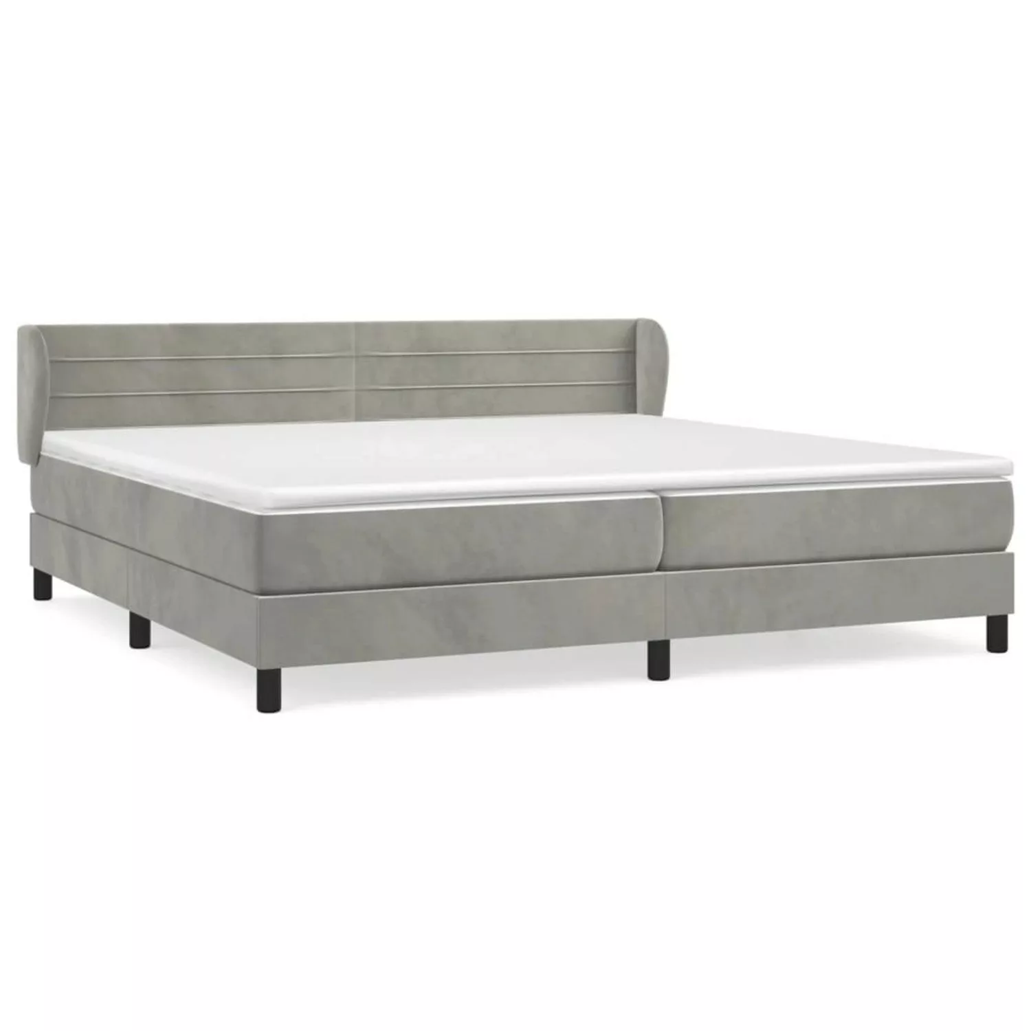 vidaXL Boxspringbett mit Matratze Hellgrau 200x200 cm Samt1396569 günstig online kaufen