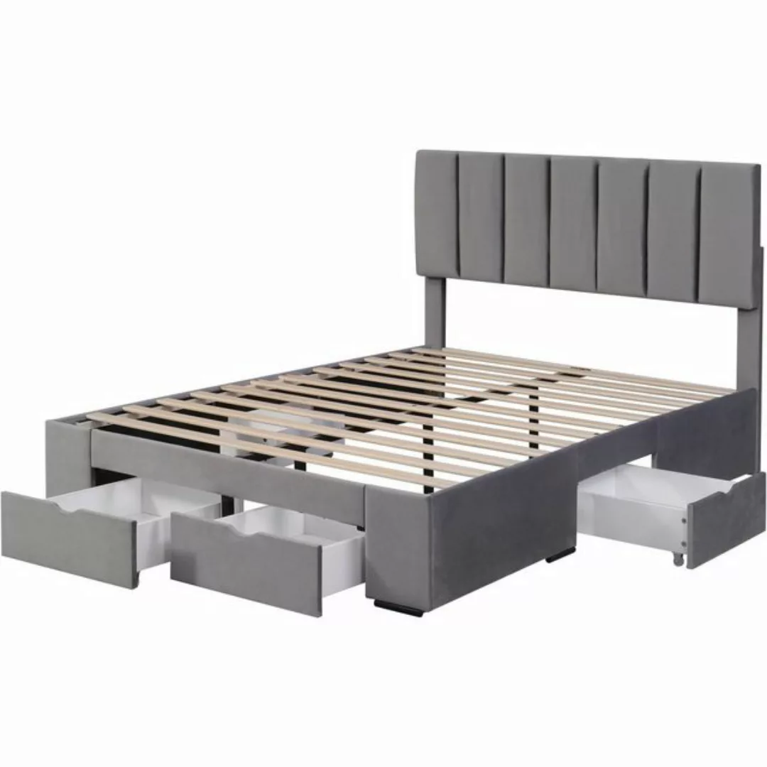 MODFU Polsterbett Doppelbett Stauraumbett Bett mit Lattenrost (140 x 200 cm günstig online kaufen