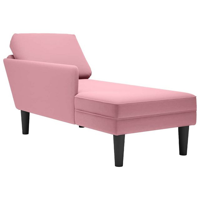 vidaXL Chaiselongue Chaiselongue mit Kissen und Rechter Armlehne Rosa Samt, günstig online kaufen