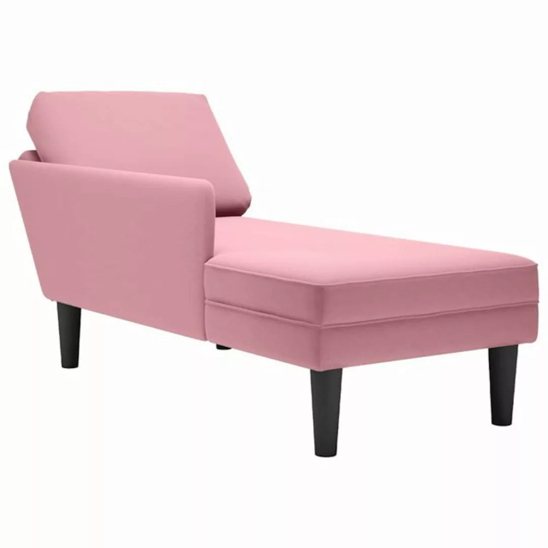 vidaXL Chaiselongue Chaiselongue mit Kissen und Rechter Armlehne Rosa Samt, günstig online kaufen