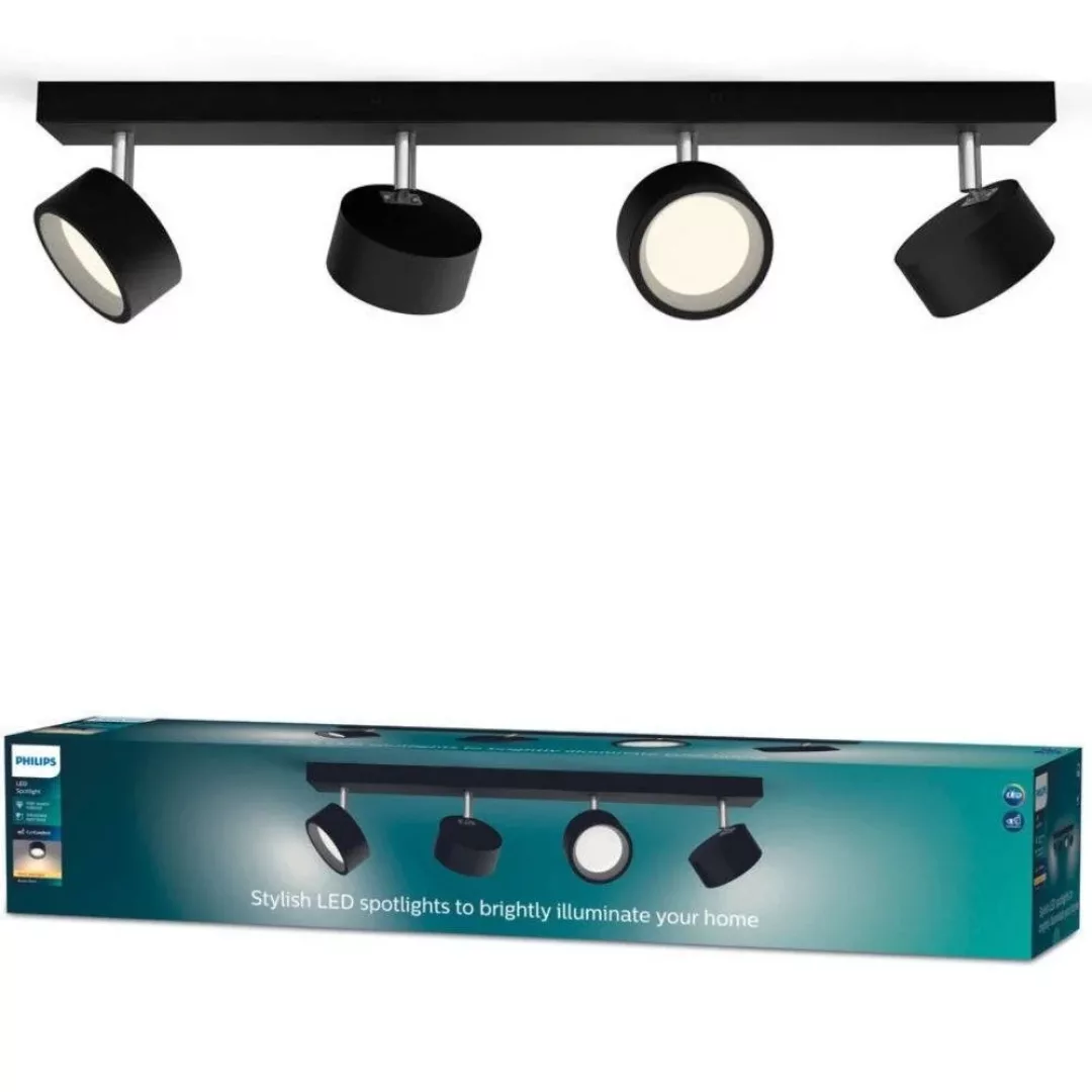 LED Deckenspot Bracia in Schwarz 4x 5,5W 2200lm günstig online kaufen