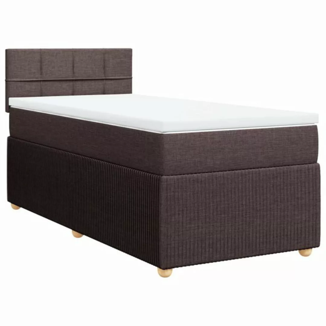 vidaXL Boxspringbett, Boxspringbett mit Matratze Dunkelbraun 90x190 cm Stof günstig online kaufen