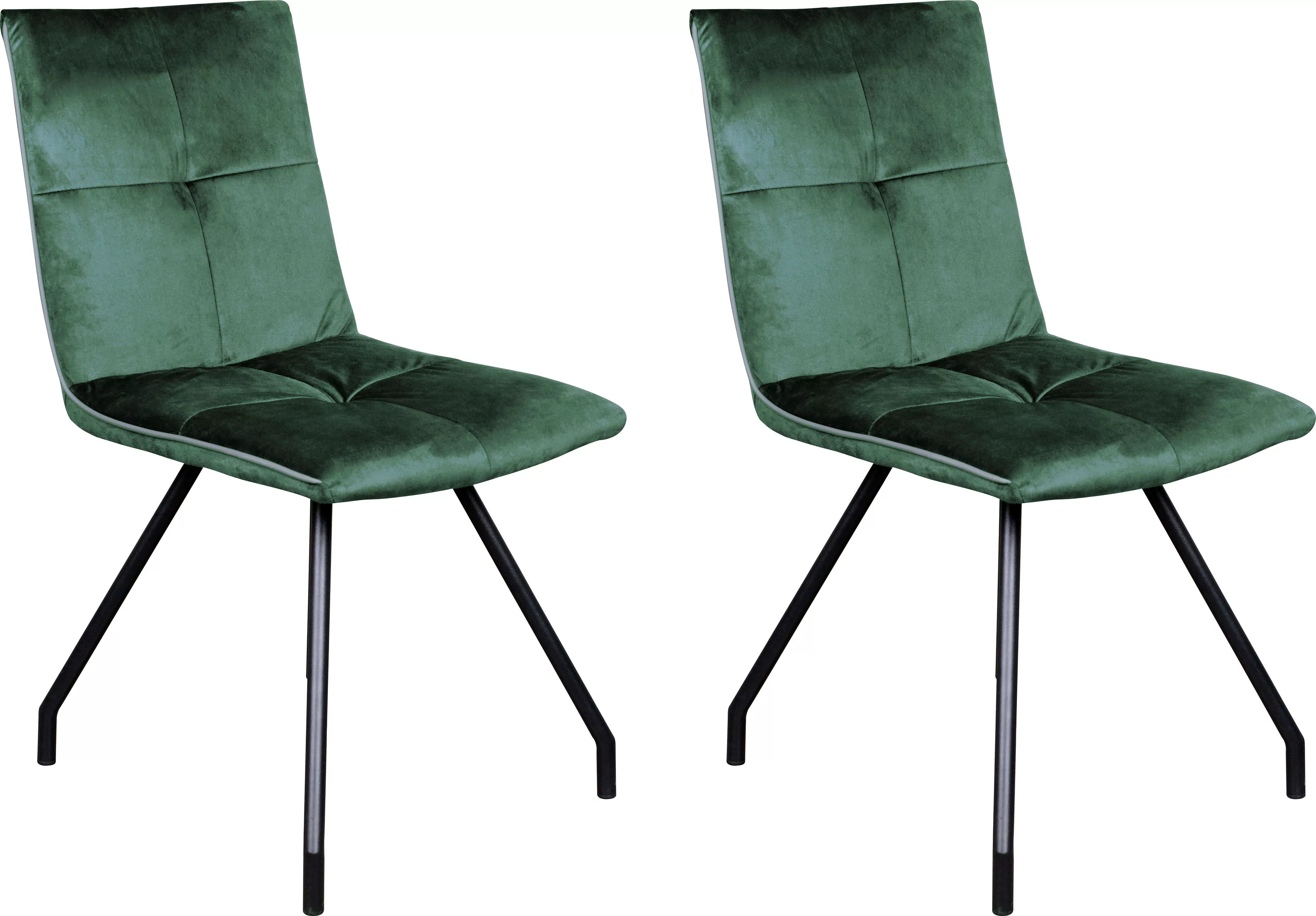 Kayoom Polsterstuhl "Stuhl Eaden 125 2er-Set, samtiger Stoffbezug, Paspel a günstig online kaufen