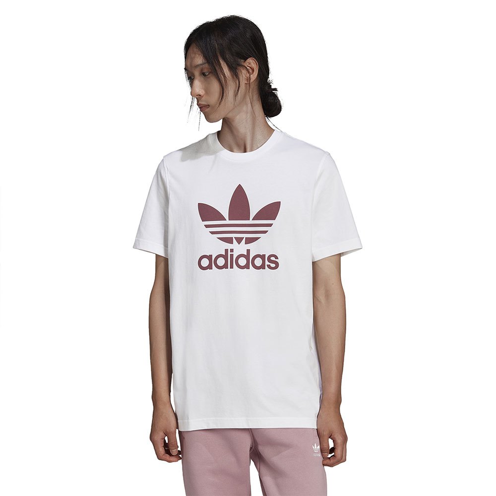 Adidas Originals Trefoil Kurzärmeliges T-shirt L White / Quiet Crimson günstig online kaufen