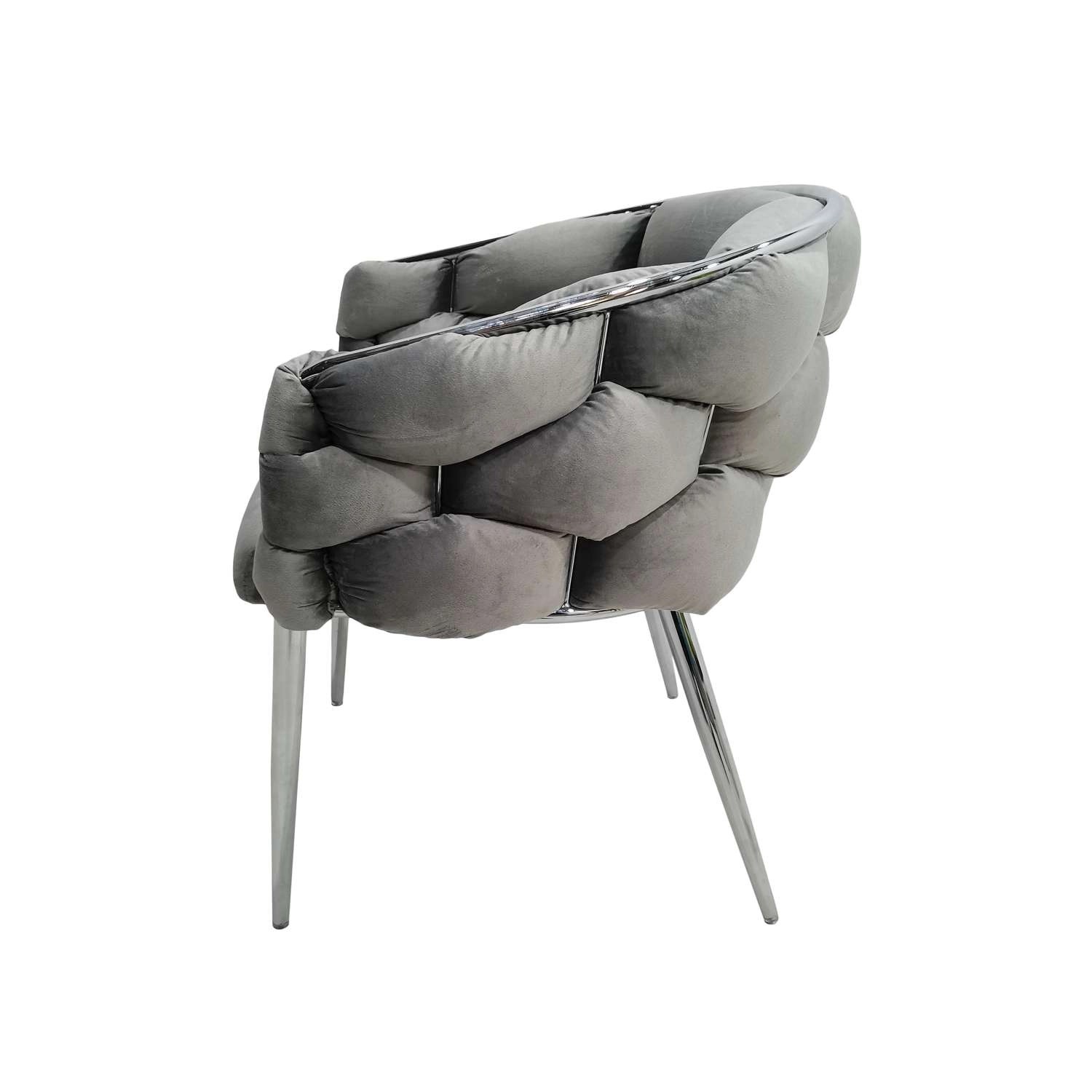 MeGusta Moderner Stuhl 2er-Set Grau Polsterstuhl Esszimmerstuhl mit Armlehn günstig online kaufen